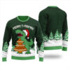 T-Rex Christmas Cookies Christmas Sweater Forest Green