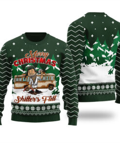 Tacky Shitters Full Ugly Christmas Sweater Forest Green