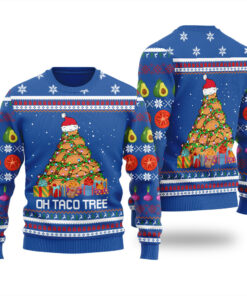 Taco Christmas Tree Christmas Sweater Royal