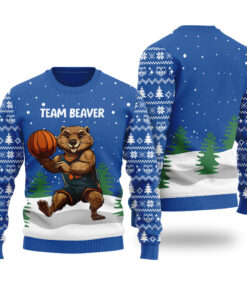 Team Beaver Christmas Sweater Royal