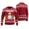 This Is Fine Funny Santa Ugly Christmas Sweater Cardinal Red