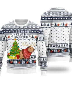 This Is My Ugly Christmas Capybara Sweater Navy