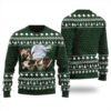 Three Possum Moon Ugly Christmas Sweater Forest Green