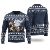 Three Possum Moon Ugly Christmas Sweater Navy