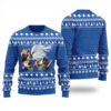 Three Possum Moon Ugly Christmas Sweater Royal