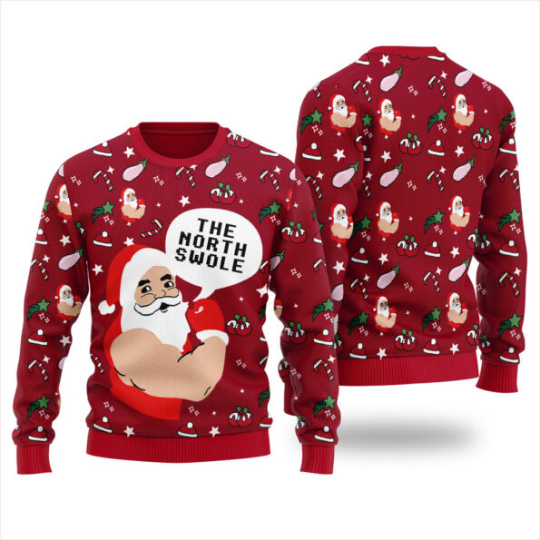 Welcome To North Swole Ugly Sweater Cardinal Red