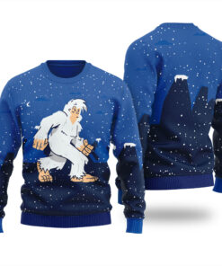 Yeti Abominable Snowman Ugly Christmas Sweater Royal