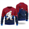 Yeti Abominable Snowman Ugly Sweater Cardinal Red