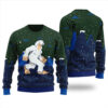 Yeti Abominable Snowman Ugly Sweater Forest Green