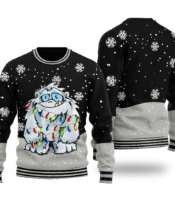 Yeti Cute Ugly Christmas Sweater Black