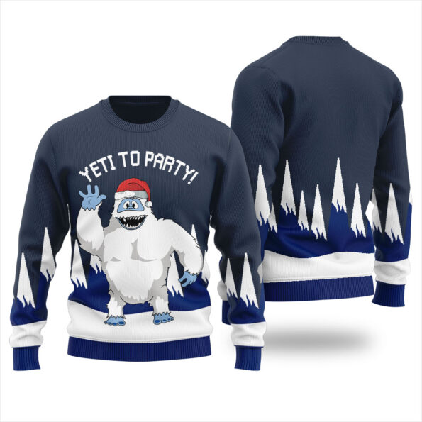Yeti To Party Ugly Christmas Sweater Navy