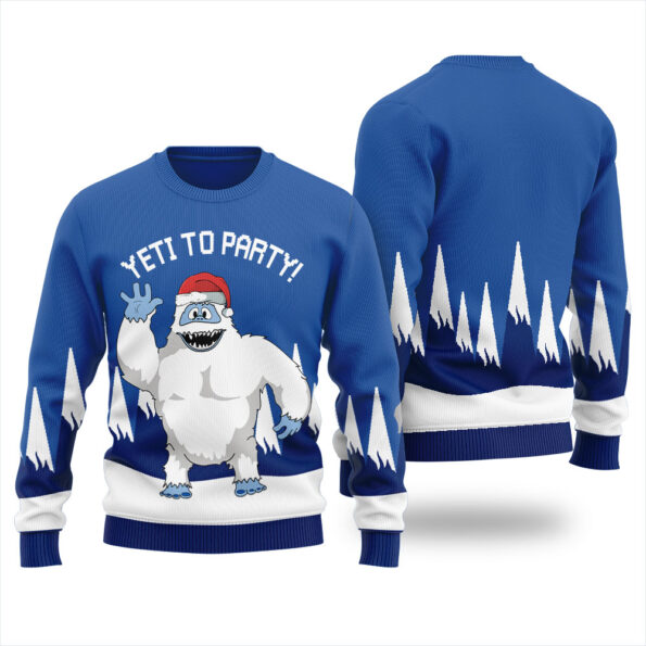 Yeti To Party Ugly Christmas Sweater Royal