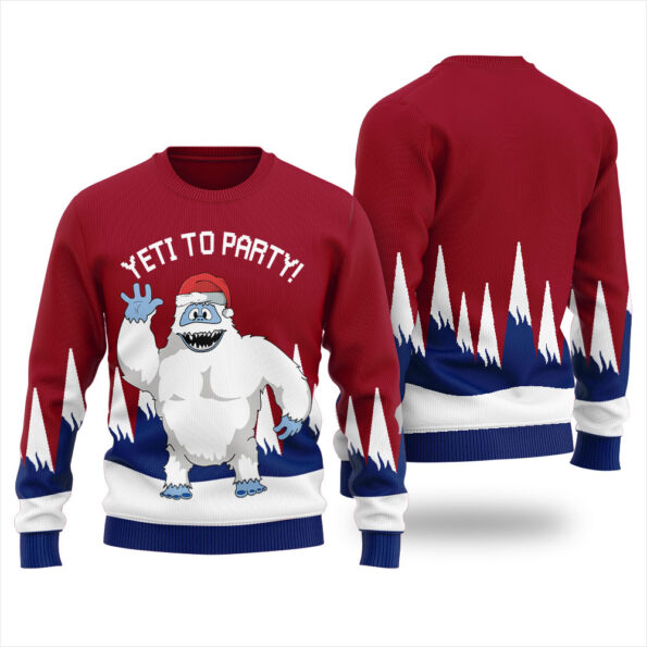Yeti To Party Ugly Sweater Cardinal Red