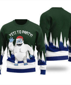 Yeti To Party Ugly Sweater Forest Green