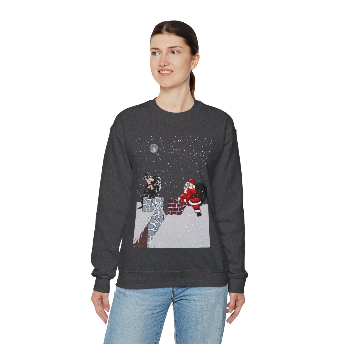 Santa Met The Thief On Chimney Ugly Christmas Sweatshirt Womens 5 Santa Met The Thief On Chimney Ugly Christmas Sweatshirt Womens - Image 5