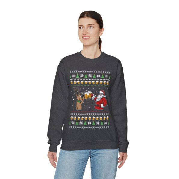Drinking Beer Funny Women's Ugly Christmas Sweatshirt