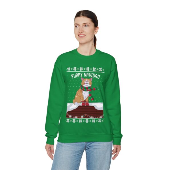 Feliz Navidad Cat Ugly Christmas Sweatshirt Womens