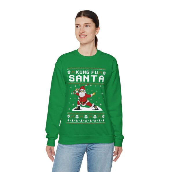 Kungfu Santa Ugly Christmas Sweatshirt Womens