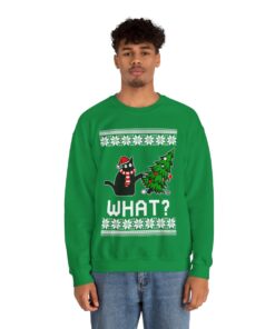 Funny Black Cat Christmas Sweatshirt For Men
