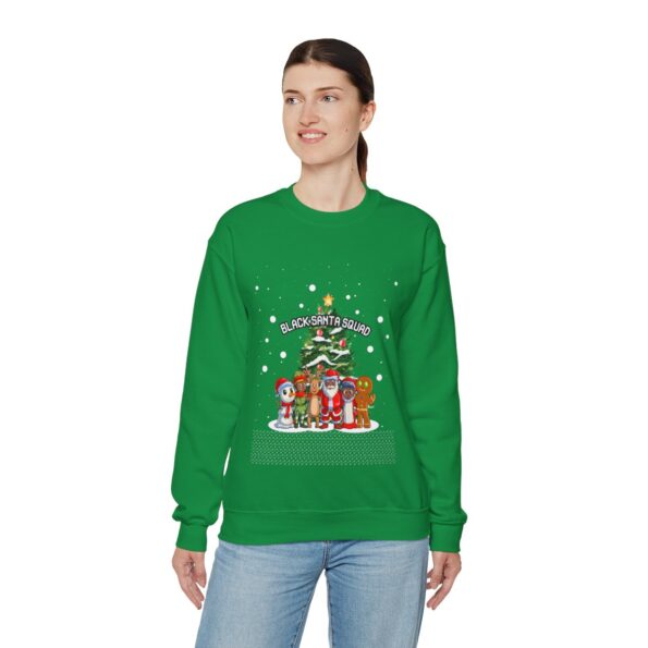 Black Santa Squad Ugly Christmas Sweatshirt Womens