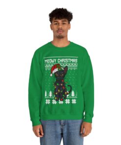 Meowy Christmas Cat Christmas Sweatshirt For Men