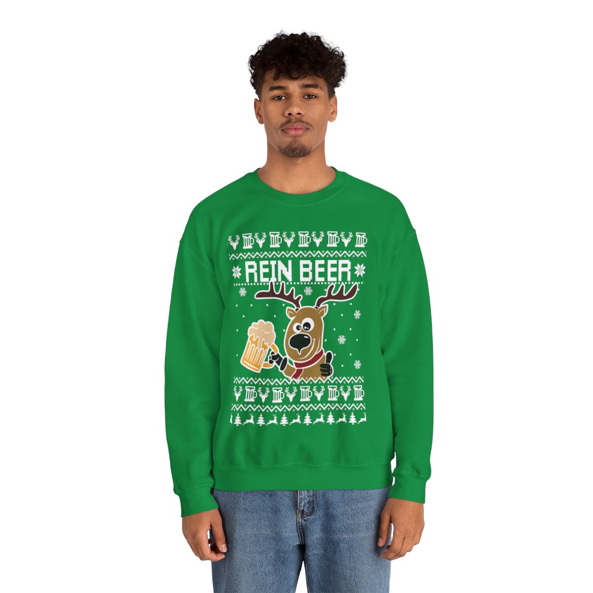 Rein Beer Reindeer Christmas Sweatshirt For Men 4 Rein Beer Reindeer Christmas Sweatshirt For Men - Image 4
