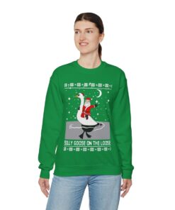 Silly Goose On The Loose Ugly Christmas Sweatshirt Womens