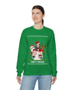 Party Jesus Savior Ugly Christmas Sweatshirt Womens