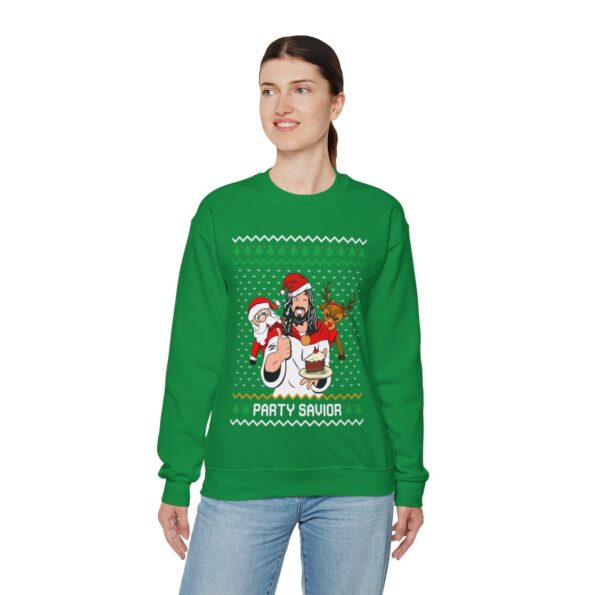 Party Jesus Savior Ugly Christmas Sweatshirt Womens