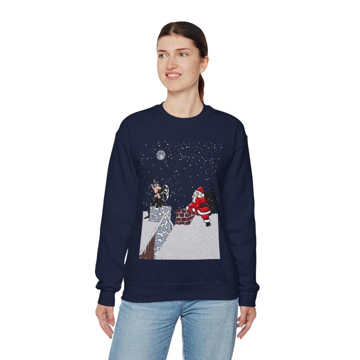 Santa Met The Thief On Chimney Ugly Christmas Sweatshirt Womens 6 Santa Met The Thief On Chimney Ugly Christmas Sweatshirt Womens - Image 6