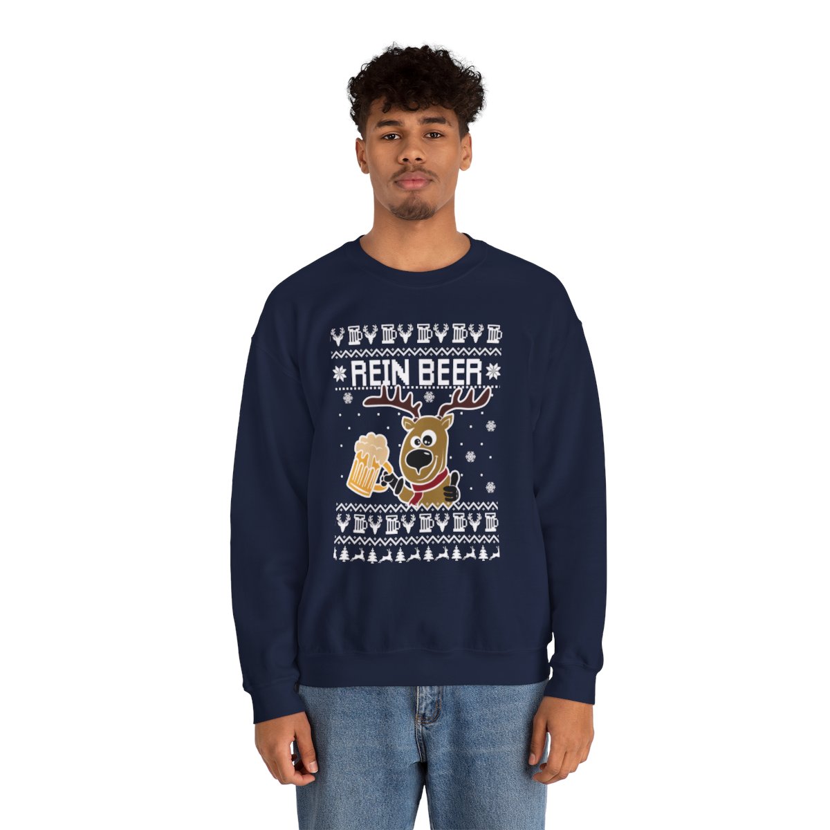 Rein Beer Reindeer Ugly Xmas Sweatshirt 10 Rein Beer Reindeer Ugly Xmas Sweatshirt - Image 10