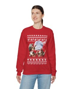 Three Possum Moon Ugly Christmas Sweatshirt Womens