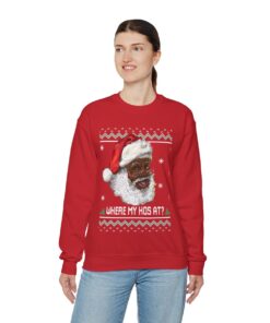 Black Santa Ugly Christmas Sweatshirt For Women