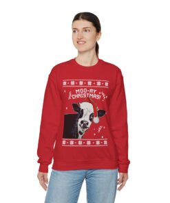 Cow Ugly Christmas Sweatshirt Womens