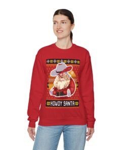 Howdy Santa Ugly Christmas Sweatshirt Womens