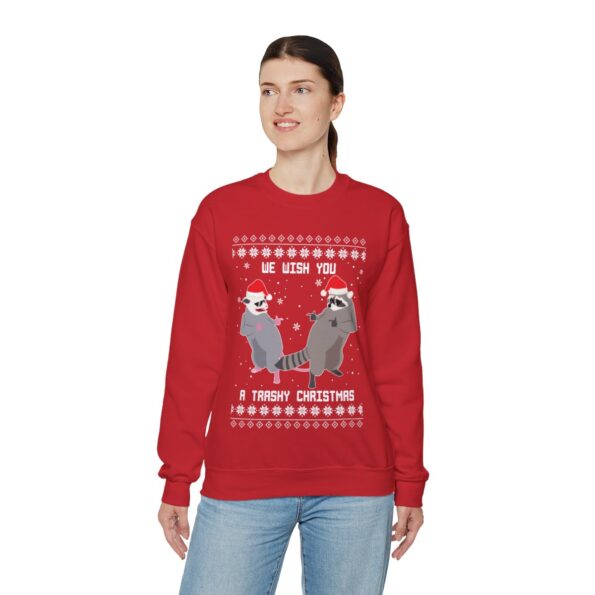 Raccoon Opossum Ugly Christmas Sweatshirt Womens