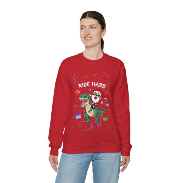Santa Ride Hard Ugly Christmas Sweatshirt Womens