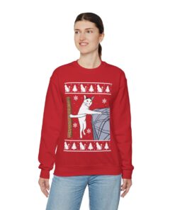 Cat Meme Ugly Christmas Sweatshirt Womens