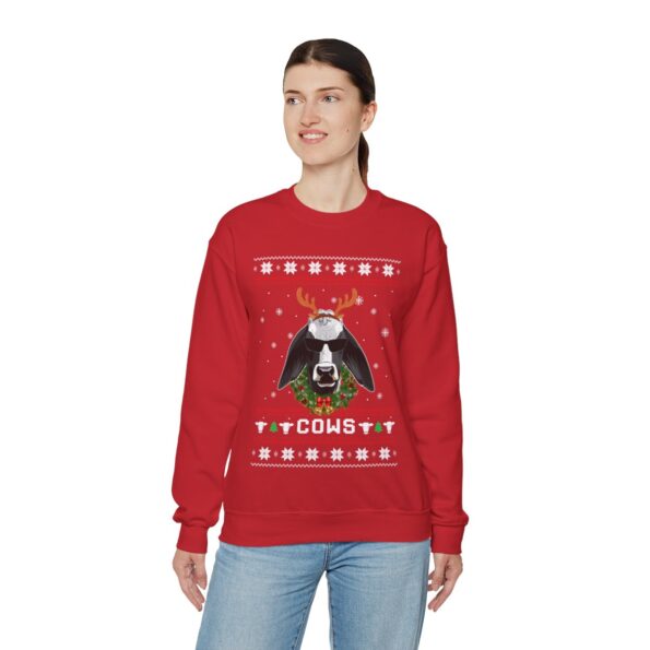 Dairy Cattle Cow Ugly Christmas Sweatshirt Womens