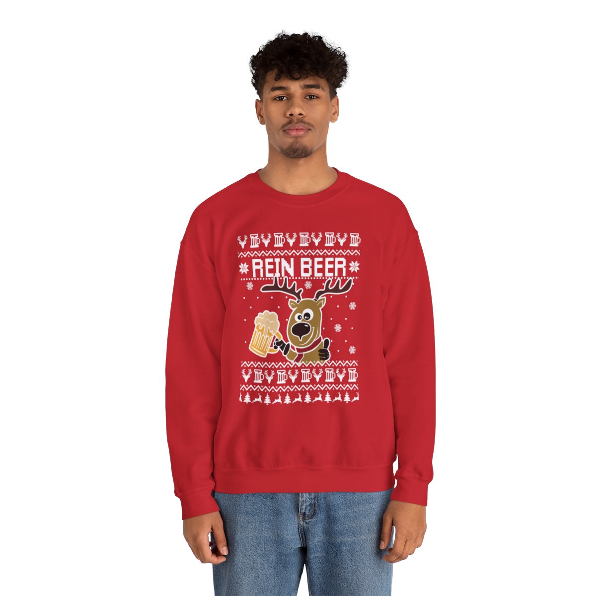 Rein Beer Reindeer Ugly Xmas Sweatshirt 12 Rein Beer Reindeer Ugly Xmas Sweatshirt - Image 12