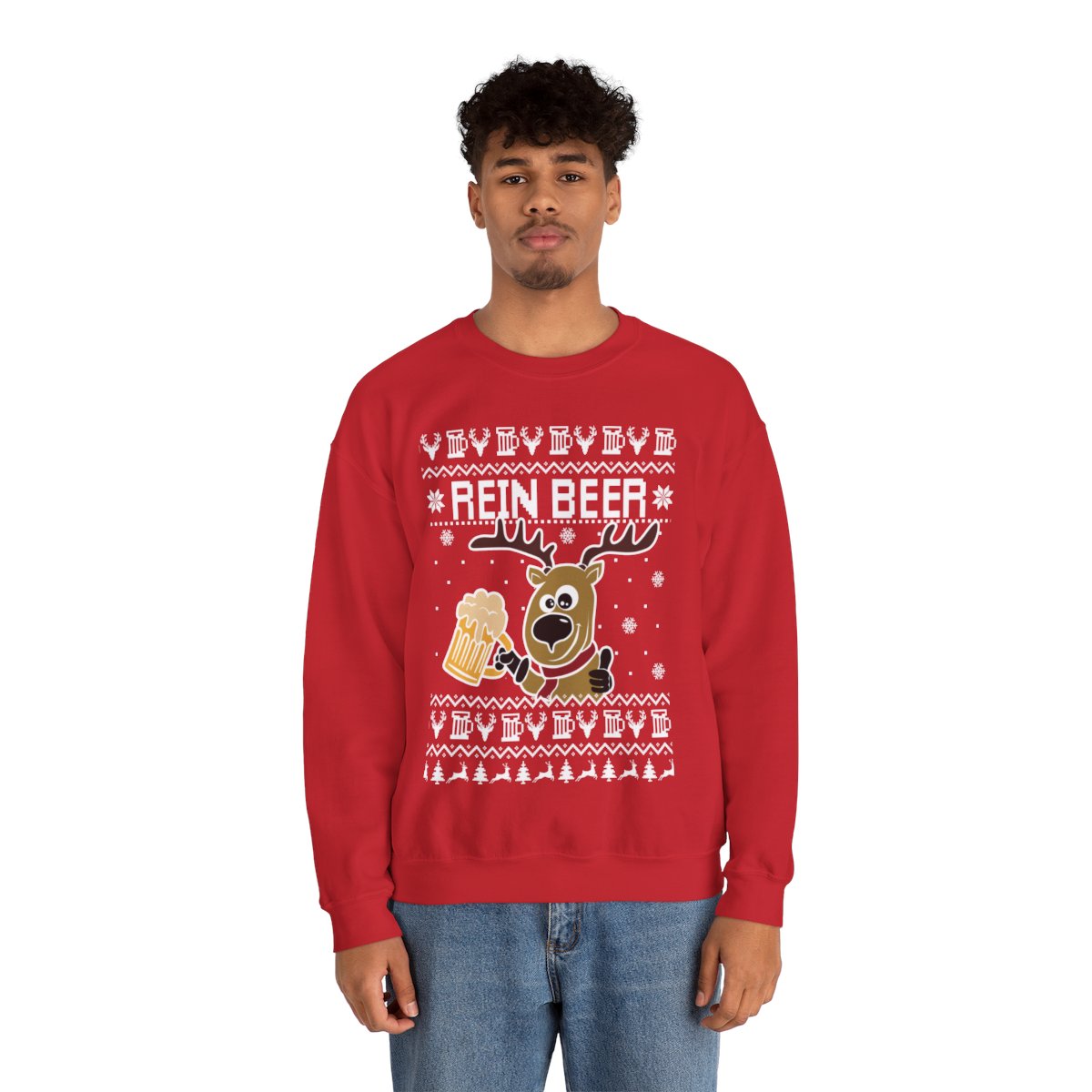 Rein Beer Reindeer Christmas Sweatshirt For Men 7 Rein Beer Reindeer Christmas Sweatshirt For Men - Image 7