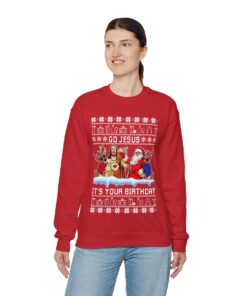 Jesus Birthday Ugly Christmas Sweatshirt Womens