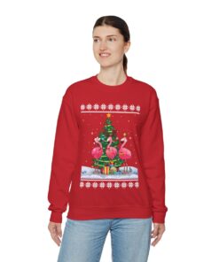 Flamingo Ugly Christmas Sweatshirt For Women