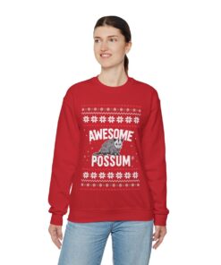 Possum Ugly Christmas Sweatshirt Womens