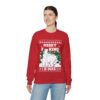 Merry Naughty Polar Bear Ugly Christmas Sweatshirt Womens