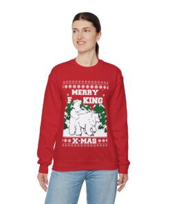 Merry Naughty Polar Bear Ugly Christmas Sweatshirt Womens