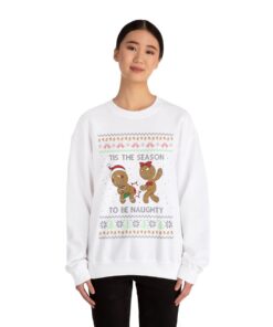 Alternative view of Tis The Season To Be Naughty Cookies Ugly Christmas Sweatshirt For Women