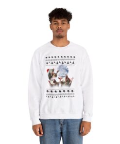 Alternative view of Three Possum Moon Christmas Sweatshirt Ugly