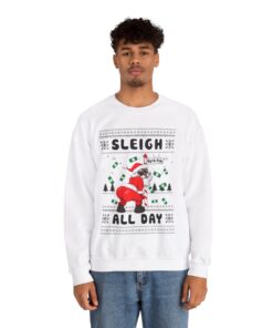 Alternative view of Santa Sleigh All Day Naughty Christmas Sweatshirt For Men