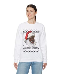Alternative view of Black Santa Ugly Christmas Sweatshirt For Women